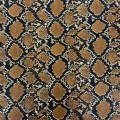 1 Yard Caicos Snake Skin Faux Leather Vinyl Fabric For Upholstery Handbags 54" Width Mocha Brown