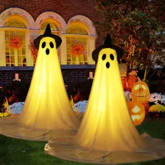 2Packs Scary Ghosts Decor with LED Lights