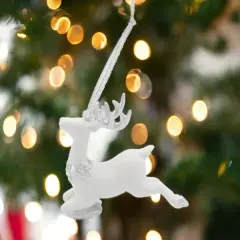 Ceramic Christmas Decor Silver Reindeer Ornament, Home D&eacute;cor, Gift for Her, Gift for Mom, Kitchen D&eacute;cor, Christmas D&eacute;cor