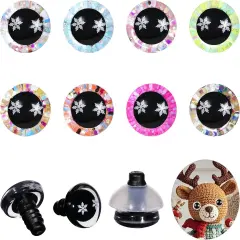 72pcs 18mm 3D Glitter Safety Eyes (8 Colors)