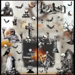 8 Sheet Large Halloween Window Clings Sticker