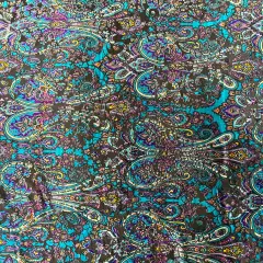1 Yard Sur Multicolor Burnout Stretch Velvet Fabric 60 Inches Width Teal Blue