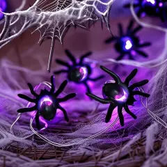 Spider String Lights for Halloween Decoration, 16.5Ft