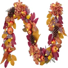6 ft Artificial Autumn Harvest Garland for Mantle