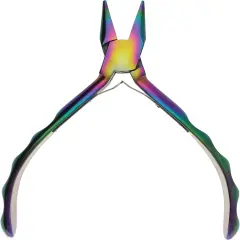The Beadsmith Chroma Series Chain Nose Pliers, 5.5 inches (140mm), stainless-steel head, rainbow titanium coating, contoured comfort grip handle and double-leaf spring, tool for jewelry making