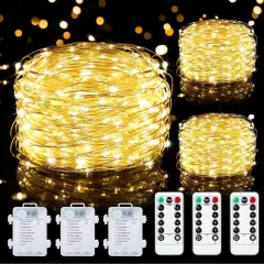 3 Pack 33FT Fairy Lights Battery Operated with Remote and Timer