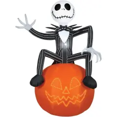 10' Nightmare Before Christmas Jack Skellington Inflatable &ndash; Giant Halloween Yard Decoration with LED Projection