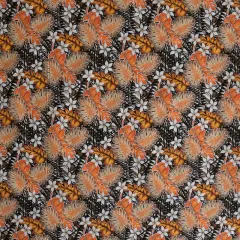 1 Yard Tiare Split Leaf Monstera Poly Cotton Fabric For Sewing Crafts And Home D&eacute;cor Projects 44/45 Inches Orange
