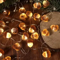 3D Twinkle Acorn Fall Decorations Harvest String Lights