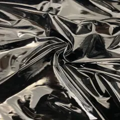 1 Yard Patent Faux Leather Apparel Vinyl Fabric With 54 Inch Wide Black