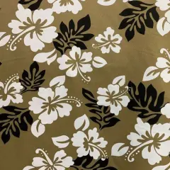 1 Yard South Pacific Islander Flowers Polyester Fabric For Apparel Sewing And Craft Projects 60 Inch Brown