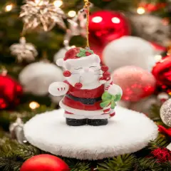 Ceramic Santa Cat Ornament, Home D&eacute;cor, Gift for Her, Gift for Mom, Christmas D&eacute;corCat Lovers Gift, Pet Loss Gift