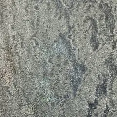 1 Yard Stretchy Velvet Hologram Embossed Island Print Fabric 60 Inches Width Silver