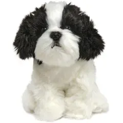 Bearington Black & White Dog 11 In Stuffed Dog - Puppy Stuffed Animal - Plush Shih Tzu Animal, For Ages 3-14 Multicolor