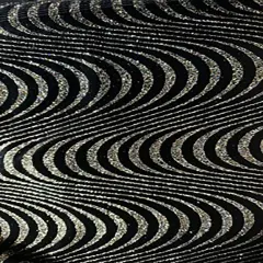 1 Yard Psychedelic Wave Glitter Velvet Fabric for Dancewear Costumes Cosplay Apparel 60 Inches Width Black Gold