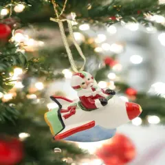 Ceramic Christmas Santa Rocket Ornament, Home D&eacute;cor, Gift for Her, Gift for Mom, Kitchen D&eacute;cor, Christmas D&eacute;cor