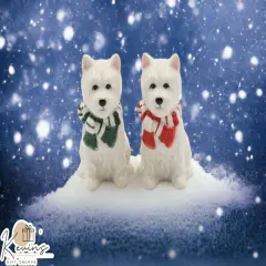 Ceramic Christmas Westie Dog Salt And Pepper Shaker Set, Home D&eacute;cor, Gift for Her, Gift for Mom, Kitchen D&eacute;cor, Gift for Dog Lover