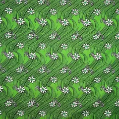 1 Yard Tiare Waves Traditional Tattoo Fabric, 100% Polyester, 60 Inches Width Lime green