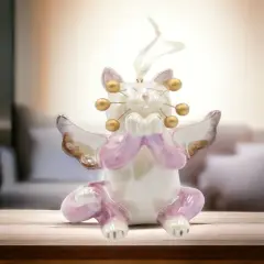 Ceramic Whisker Cat Angel Ornament Large, Home D&eacute;cor, Religious D&eacute;cor, Religious Gift, Church D&eacute;cor, Cat Lover Gift, Pet Loss Gift