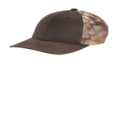 Port Authority Pigment Print Camouflage Mesh Back Cap Structured Mid Profile Cotton Polyester Blend Kryptek Highlander