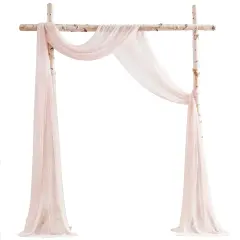 Wedding Arch Draping Fabric 2 Panels 20Ft Blush Chiffon Fabric Drapes Arbor Drapery Wedding Ceremony Reception Swag Decorations