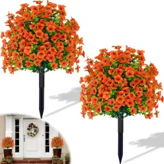 2-Pack 22 Inch Fall Outdoor Artificial Plants with Stake