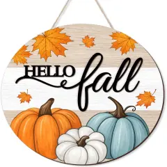 3D Hello Fall Wreaths Wooden Welcome Signs