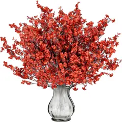 15 Pcs Babys Breath Artificial Flowers (Orange Red)
