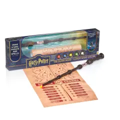Wizarding World: Deluxe Lumos Wand - Elder Wand - 14" Hand-Painted Replica, Color LED Tip, Spell Poster, Collectible Harry Potter Toy, App Photo Play