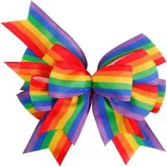 RIBBON Pride Wreath Bow Rainbow Stripe Decorations Lesbian Gay Burlap Ornaments