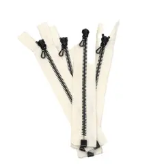 Riri Off White Metal Zipper 7 Inch Open Bottom