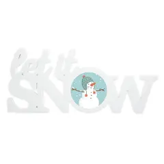 Sublimation Christmas White Coated Wood Word Blocks D&eacute;cor for Holiday&ndash; Sublimation Ready with 3.74&rdquo; Plate- Let It Snow