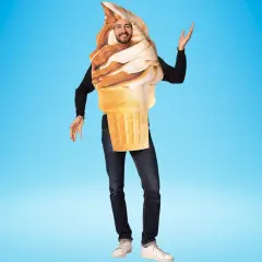 Soft Serve Ice Cream Cone Adult Costume Get Real Tunic Funny Food Outfit Halloween Party