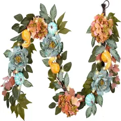 Fall Garland with Lights for Mantle