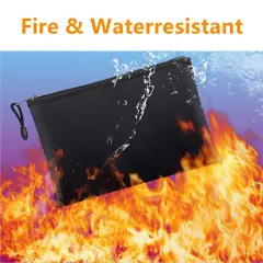 2000&deg;F Fireproof Document Bag - Waterproof A4 File Pouch for Cash, Passports, USB Drives (13.4&rdquo;x9.48&rdquo;/34x24cm)