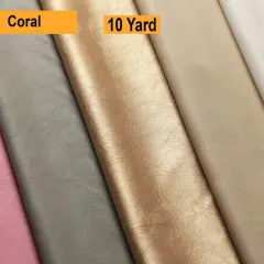 Ricco Leather High Quality Solid Leather Look Poly Fabric Coral