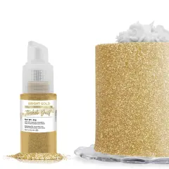 Bakell - Bright Gold Tinker Dust Edible Glitter (25g, 1x Spray Pump) for Food, Desserts, and Beverages!