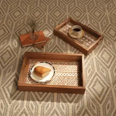 Handcrafted Mango Wood D&eacute;cor & Serving Keaton Tray - 18" x 12" x 2.5"