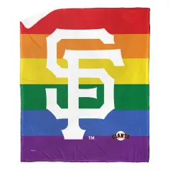 MLB Pride Series Silk Touch Sherpa Throw Blanket 50&times;60 Inches San francisco giants