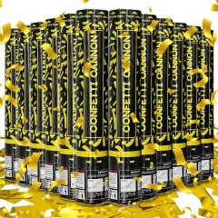 Confetti Cannon Gold Party Poppers 12 Pack Confetti Party Cannon Shooters for Celebrations Wedding Birthday Graduation Golden Foil 12 inch Confetti Poppers for Christmas New Year Eve Party Supply