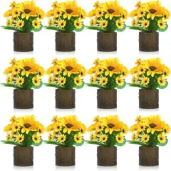 6 Pcs Artificial Sunflower Summer Decor Sunflower Flower in Planters