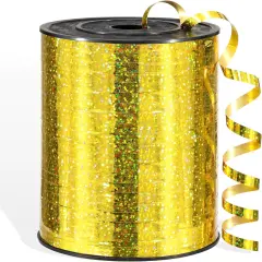 600 Yards Gold Shiny Curling Ribbon 1/5 Inch Metallic Gold Balloon String Ribbon for Gift Wrapping Birthday Party Christmas Crafts