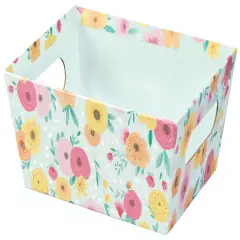 Pack/6: Floral Mint Baskety Tray - 9 x 7 x 3-1/2"