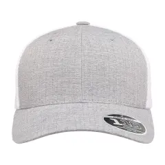 Flexfit&reg; Adult Adjustable Mesh Cap MELNGE SLVR/ WHT