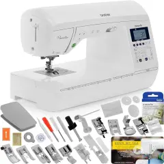 Brother Innov-&iacute;s Pacesetter PS500 Computerized Sewing Machine w/Starter Package - Includes Brother 5 Sewing Foot Embellishment Pack + Mr. Vac & Mrs. Sew - Ready, Set, Sew Video