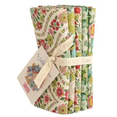 Tilda Wallflower Green Fat Quarter Bundle - 5 pieces - 20" x 22" - 100% Cotton