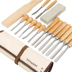 16 Pcs Wood Carving Tools, Professional Carving Knives Chisel Set, Including Sharpening Stone, Mallet and Storage Bag for Wood Carving Projects