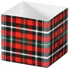 Pack/6: Christmas Plaid Square Party Favor Box - 3-3/4 x 3-3/4 x 3-3/4"