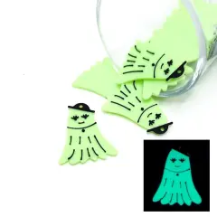 1, 4, or 20 Pieces: Fancy Female Glow in the Dark Ghost Charms