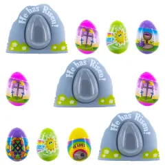 Set of 12 Crosses Toy-Filled Plastic Eggs 2.25 Inches